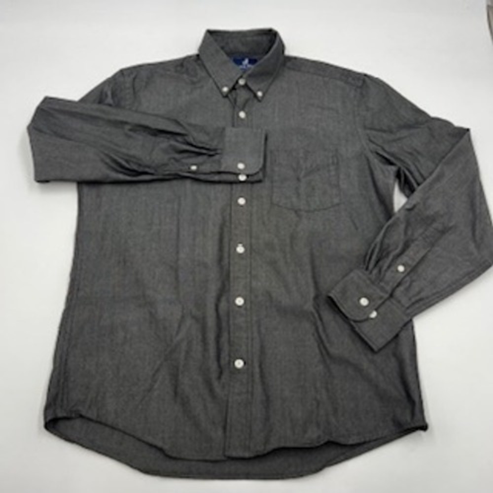 Wool & Prince Mens Charcoal Gray 100% Merino Wool Shirt Regular Fit M
